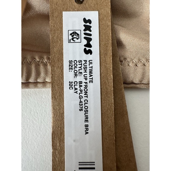 New Skims‎ Ultimate Push Up Front Closure Bra Size 32C Color Clay - Picture 3 of 7